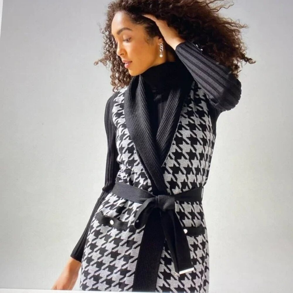 NWOT! WHBM HOUNDSTOOTH SWEATER VEST
